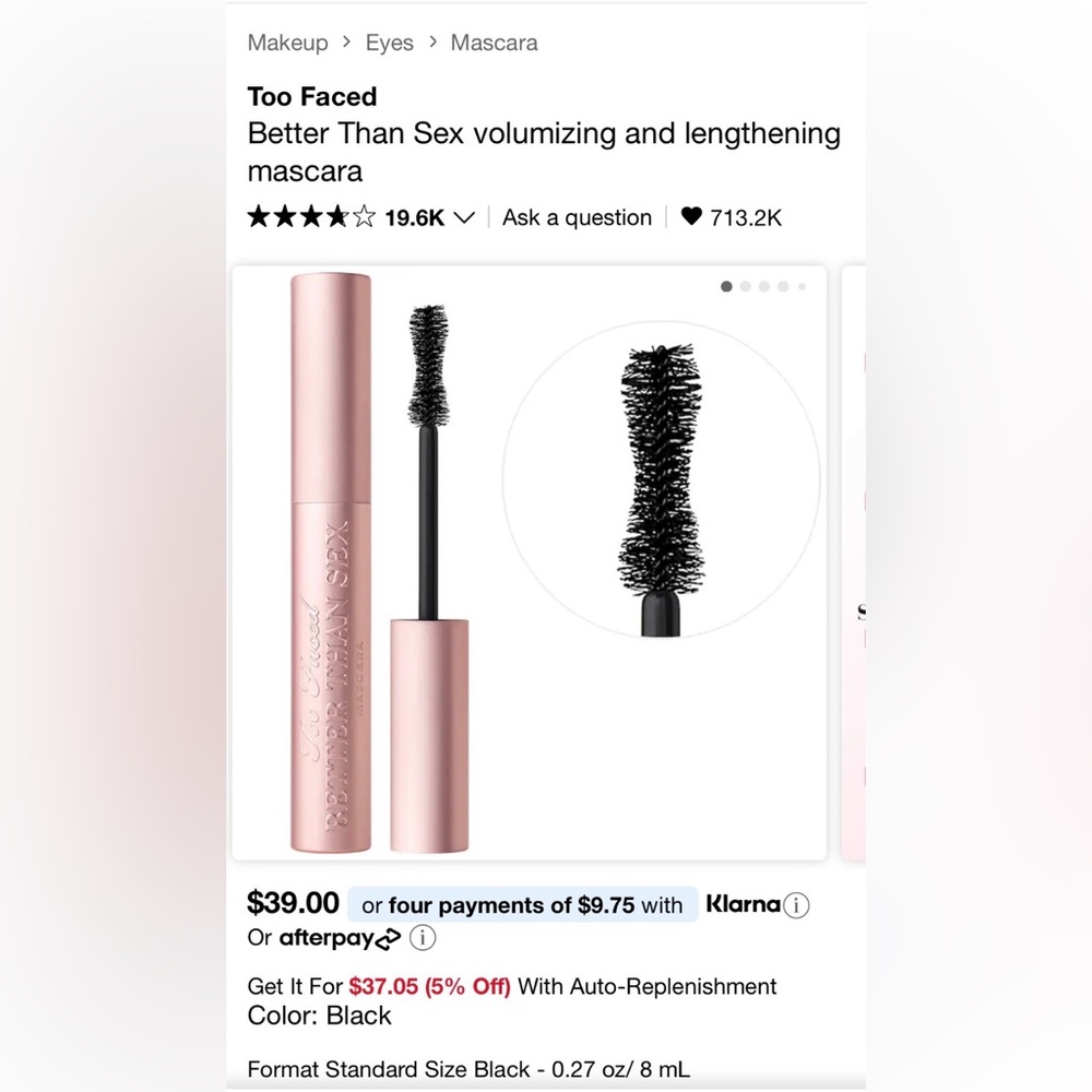 Too Faced Better Than Sex Mascara - Black